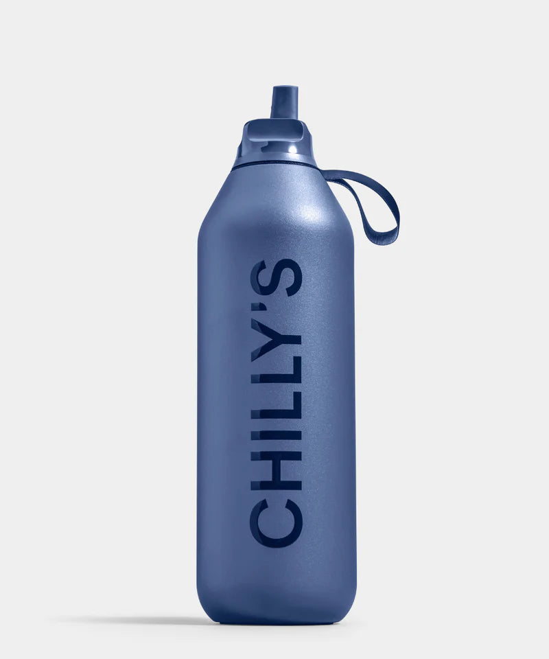 Chilly’s Series 2 Whale Blue Water Flip Bottle -1L