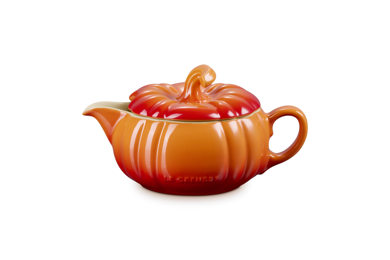 Le Creuset Stoneware Pumpkin Gravy Boat Jug with Lid in Wild Flame -400mls