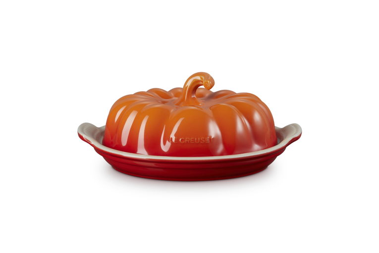 Le Creuset Stoneware Pumpkin Butter Dish in Volcanic Flame