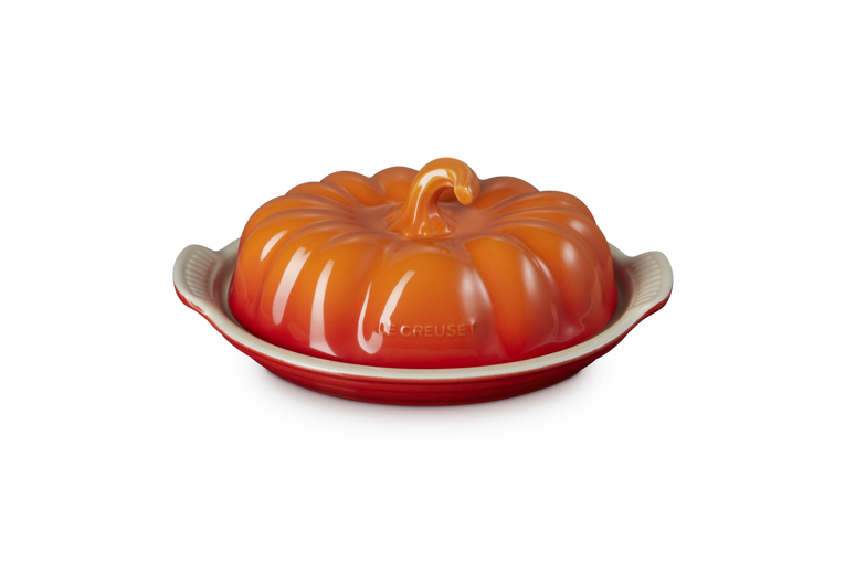 Le Creuset Stoneware Pumpkin Butter Dish in Volcanic Flame