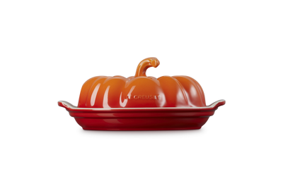 Le Creuset Stoneware Pumpkin Butter Dish in Volcanic Flame