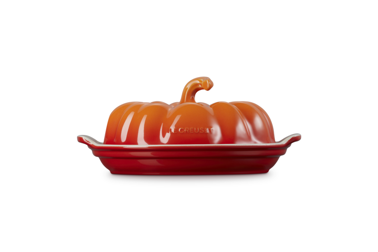 Le Creuset Stoneware Pumpkin Butter Dish in Volcanic Flame