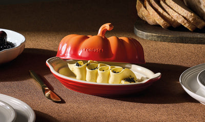 Le Creuset Stoneware Pumpkin Butter Dish in Volcanic Flame