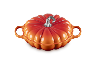 Le Creuset Cast Iron Pumpkin Shallow Casserole in Volcanic Flame-28cms