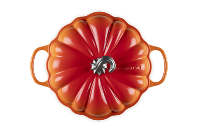 Le Creuset Cast Iron Pumpkin Shallow Casserole in Volcanic Flame-28cms