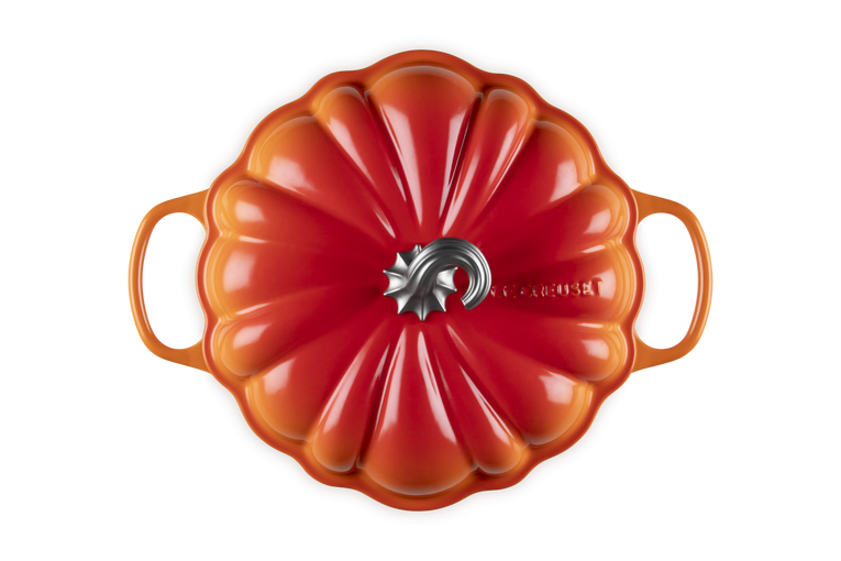 Le Creuset Cast Iron Pumpkin Shallow Casserole in Volcanic Flame-28cms