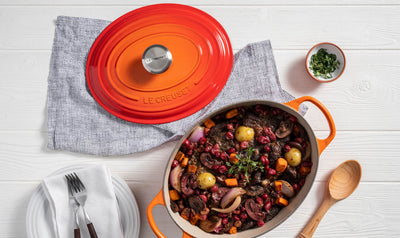 Le Creuset Cast Iron Oval Casserole in Volcanic Flame 27cms