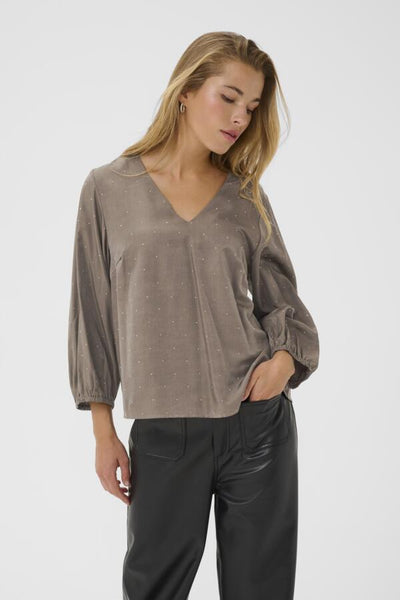 Kaffe Women’s KAida Blouse in Morel