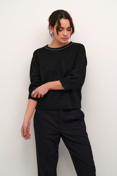 Kaffe Women’s Kameridith Pullover in Black Deep CC
