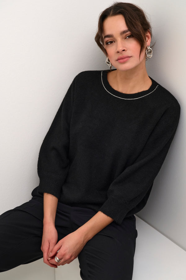 Kaffe Women’s Kameridith Pullover in Black Deep CC