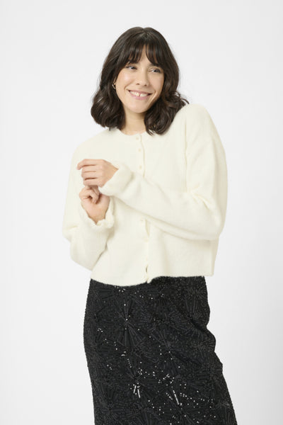 Kaffe Women’s KAcourson Knit Cardigan in Chalk