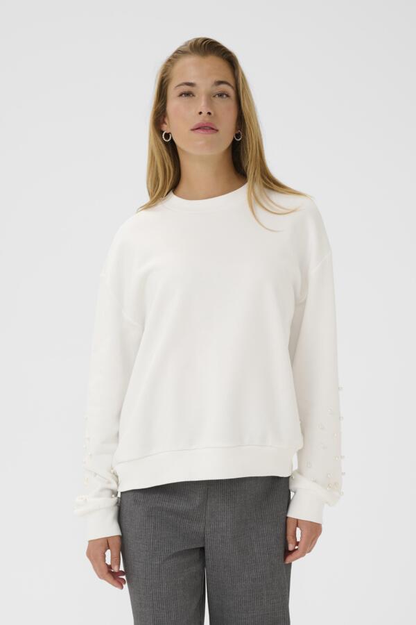 Kaffe Women’s KAprecious Sweatshirt in Chalk