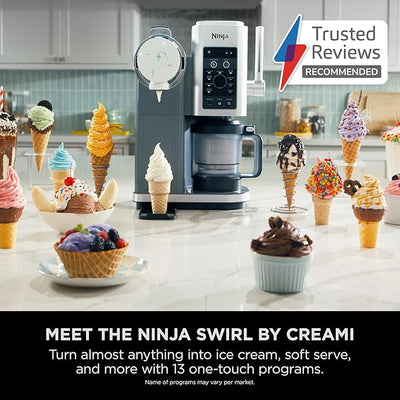 Ninja Swirl by CREAMi 13-in-1 Soft Serve & Ice Cream Maker NC701UK