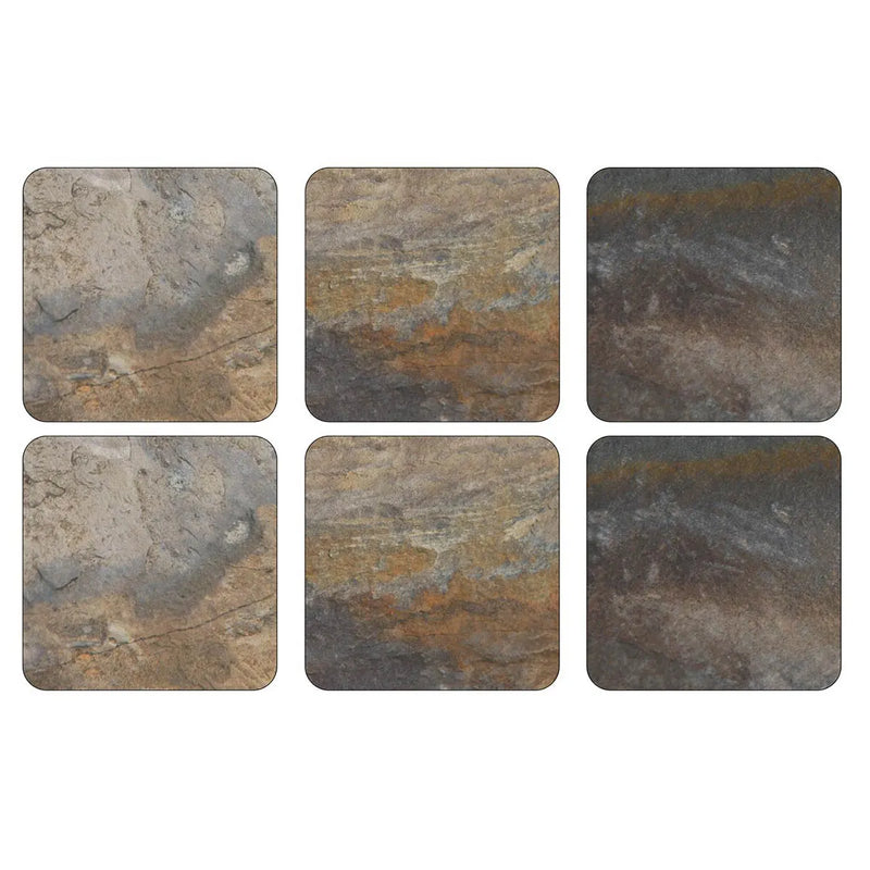 Pimpernel Earth Slate Set of 6 Coasters