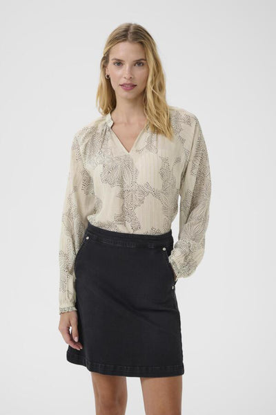 Part Two Ladies Svara Blouse in French Oak Dot Flower Print