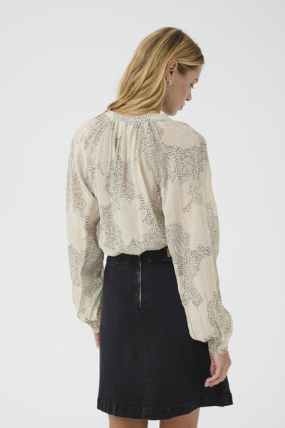 Part Two Ladies Svara Blouse in French Oak Dot Flower Print