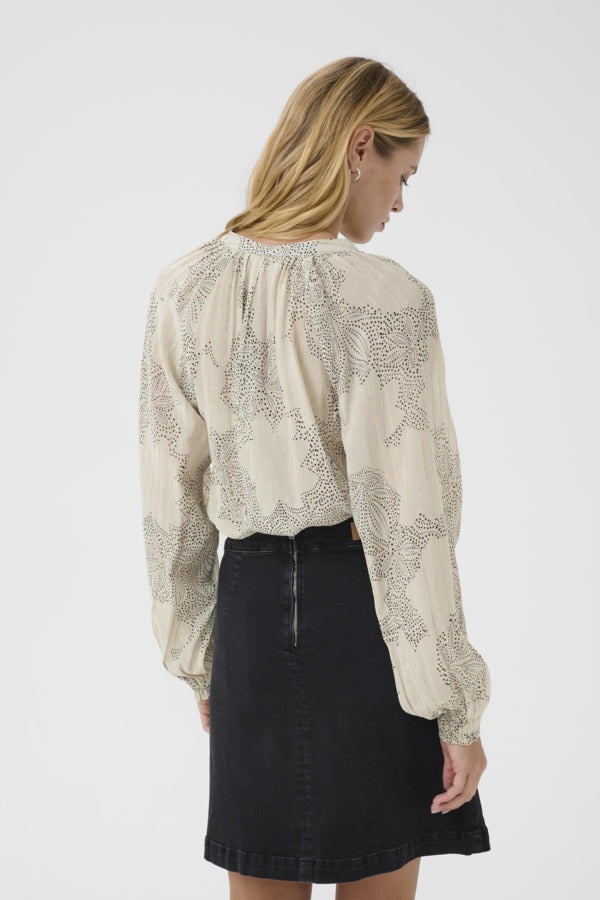 Part Two Ladies Svara Blouse in French Oak Dot Flower Print