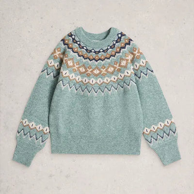 White Stuff Women’s Arctic Fairisle Jumper in Blue Multi