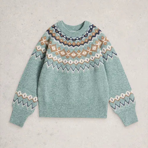 White Stuff Women’s Arctic Fairisle Jumper in Blue Multi