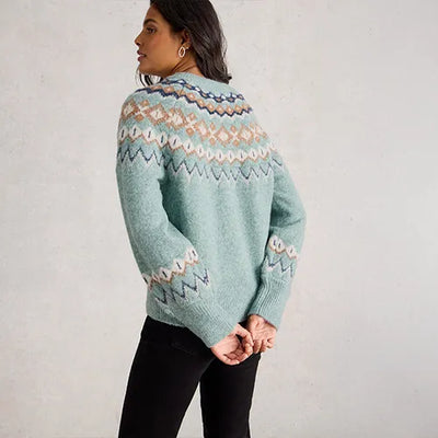 White Stuff Women’s Arctic Fairisle Jumper in Blue Multi