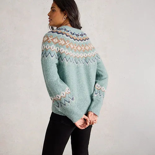 White Stuff Women’s Arctic Fairisle Jumper in Blue Multi