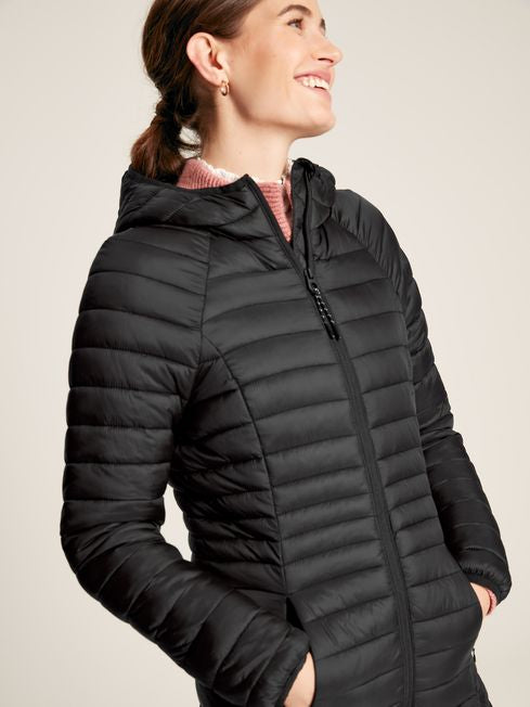 Joules black padded jacket best sale