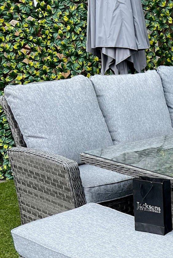 Santorini Corner Sofa Set Dark Grey With Rise and Fall Table