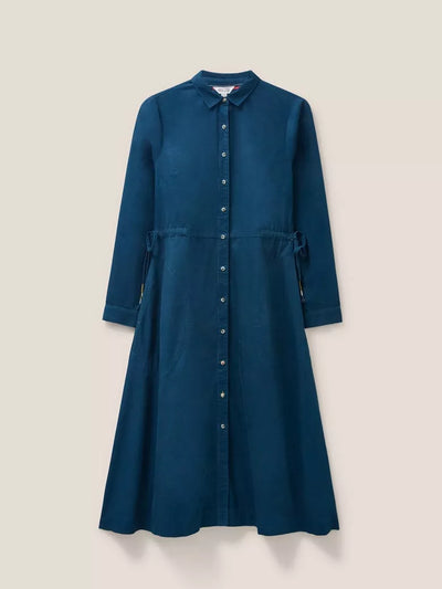 White Stuff Jade Cord Shirt Dress- DK Teal