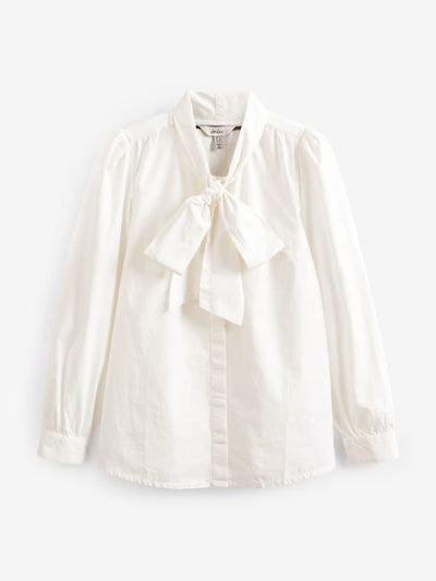Joules Women’s White Everly Tie Neck Blouse