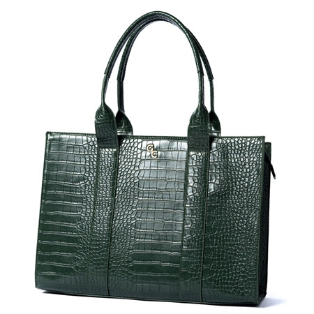 Galway Crystal Fashion XL Tote Green Croc Detail- GTX107