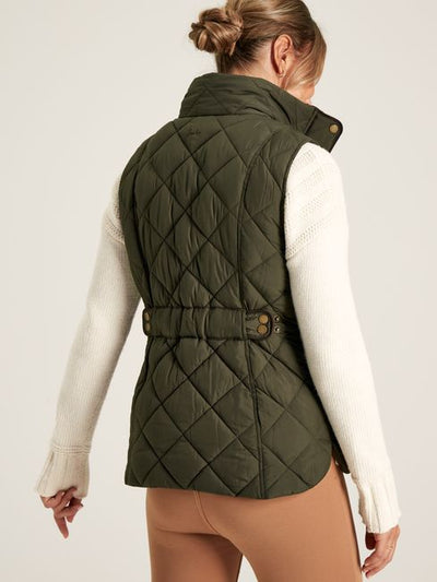 Joules Women’s Thornley Green Showerproof Quilted Gilet