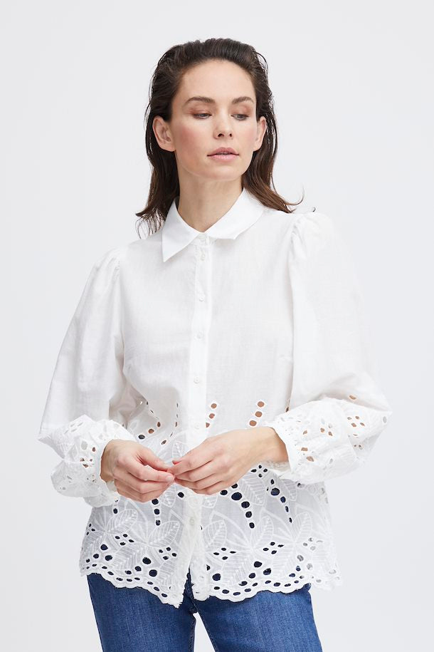 Pulz Jeans Ladies PZKarla Blouse Shirt in Cloud Dancer