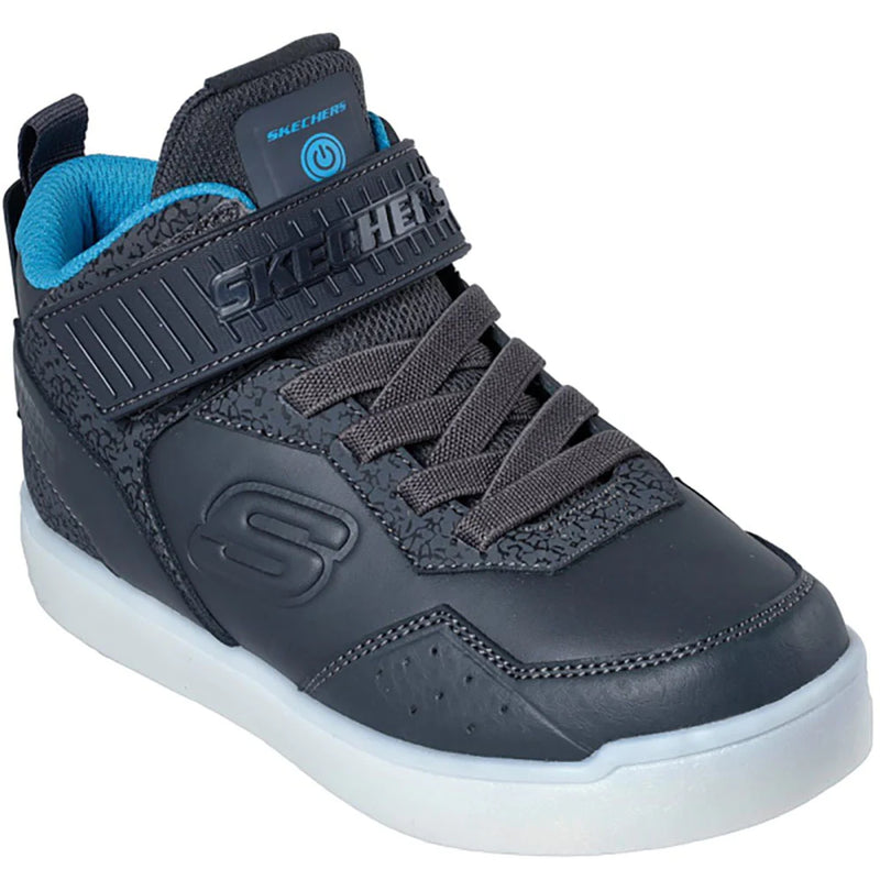 Skechers Boys Energy Lights Trainer in Charcoal Blue