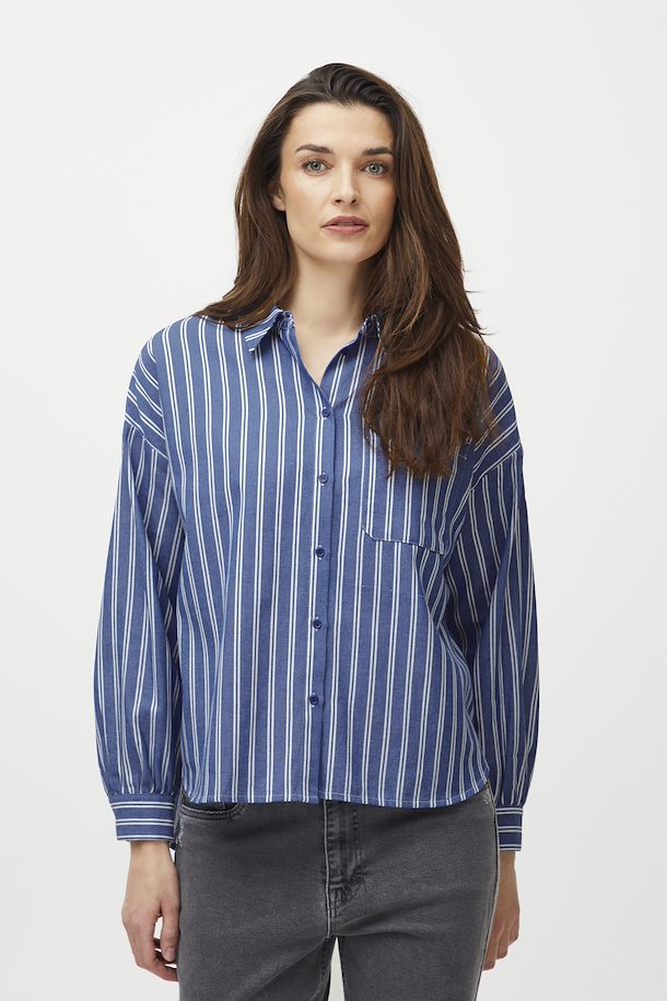 Pulz Jeans Ladies PZREBECCA Shirt in Blue Bonnet