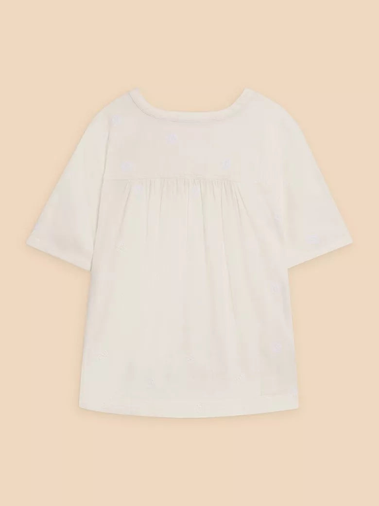 White Stuff Ladies Elodie Linen Blend Top in Natural White