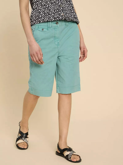 White Stuff Ladies Hayley Organic Cotton Shorts in MID Teal