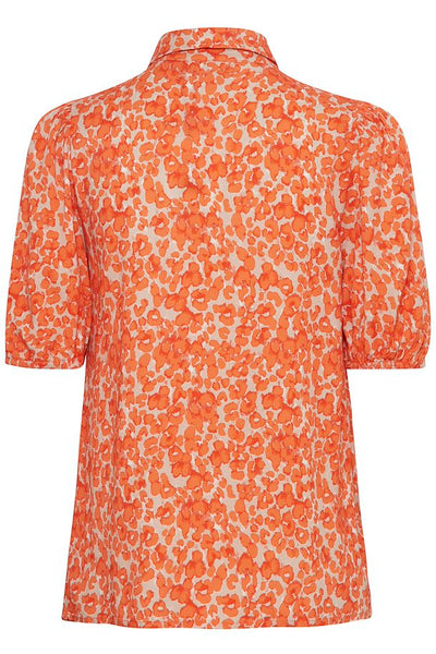 Ichi Womens IHAYA Shirt in Coral Rose Leopard Print, Aya