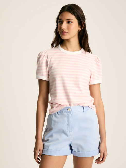 Joules Women’s Erin Pink/Cream Short Sleeve T-Shirt