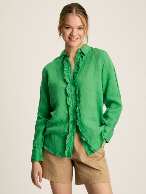 Joules Women’s Selene Green 100% Linen Shirt