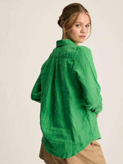 Joules Women’s Selene Green 100% Linen Shirt