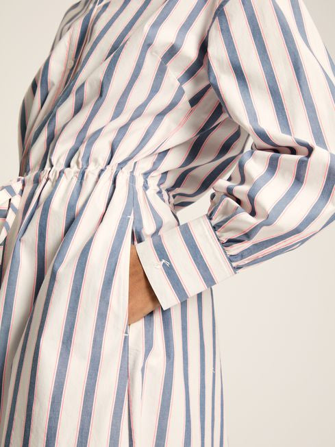 Joules Women’s Francesca Blue Printed Tie Waist Shirt Dress