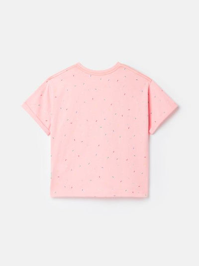 Joules Girls Fun Days Pink Short Sleeve Graphic T-shirt