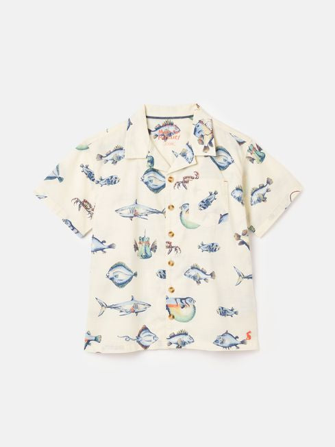 Joules Revere Neutral Printed Cotton Shirt