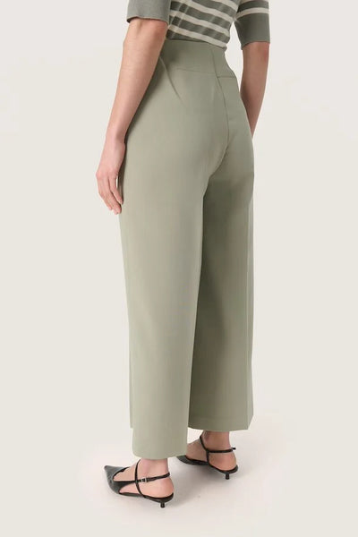 Soaked in Luxury SLCorinne Wide Cropped Pants in Shadow