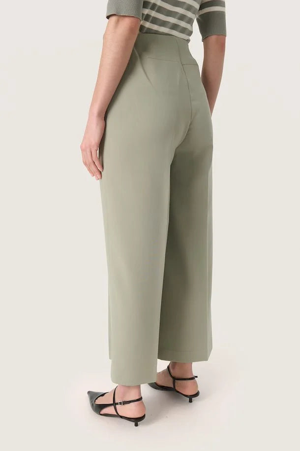 Soaked in Luxury SLCorinne Wide Cropped Pants in Shadow