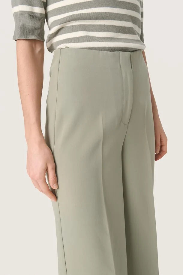 Soaked in Luxury SLCorinne Wide Cropped Pants in Shadow