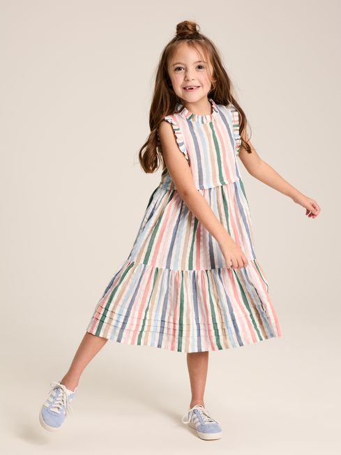 Joules Girls Poppie Dress in Multicolour