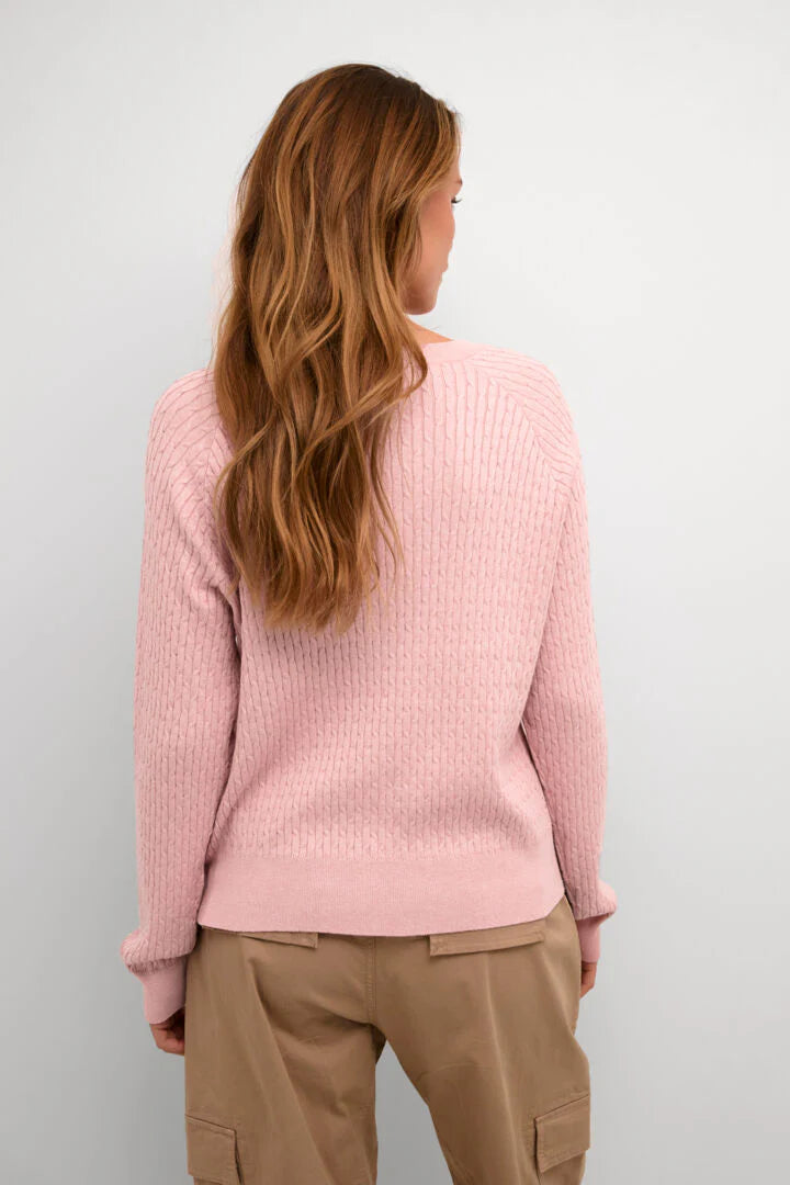 Culture CUbalu Annemarie Cable Pullover in Pale Mauve, Balu