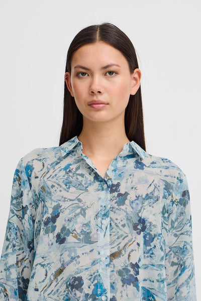 Ichi Women’s IHNeally Shirt in Multi Art AOP, Neally