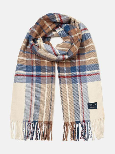 Joules Women’s Langtree Cream & Blue Scarf